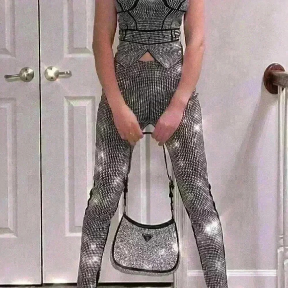 Crystal top and pants set super sparkly - Picture 3 of 4